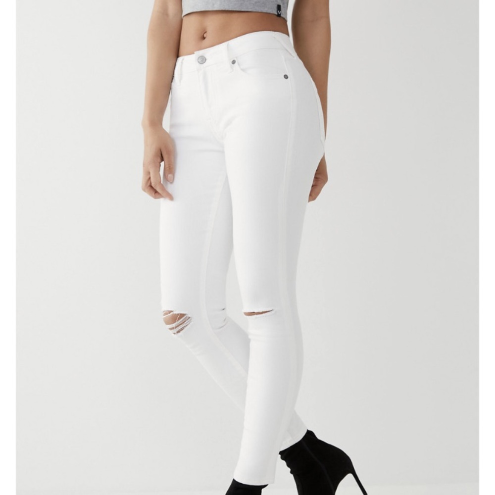 NWT True Religion Jennie Curvy White Skinny Jeans